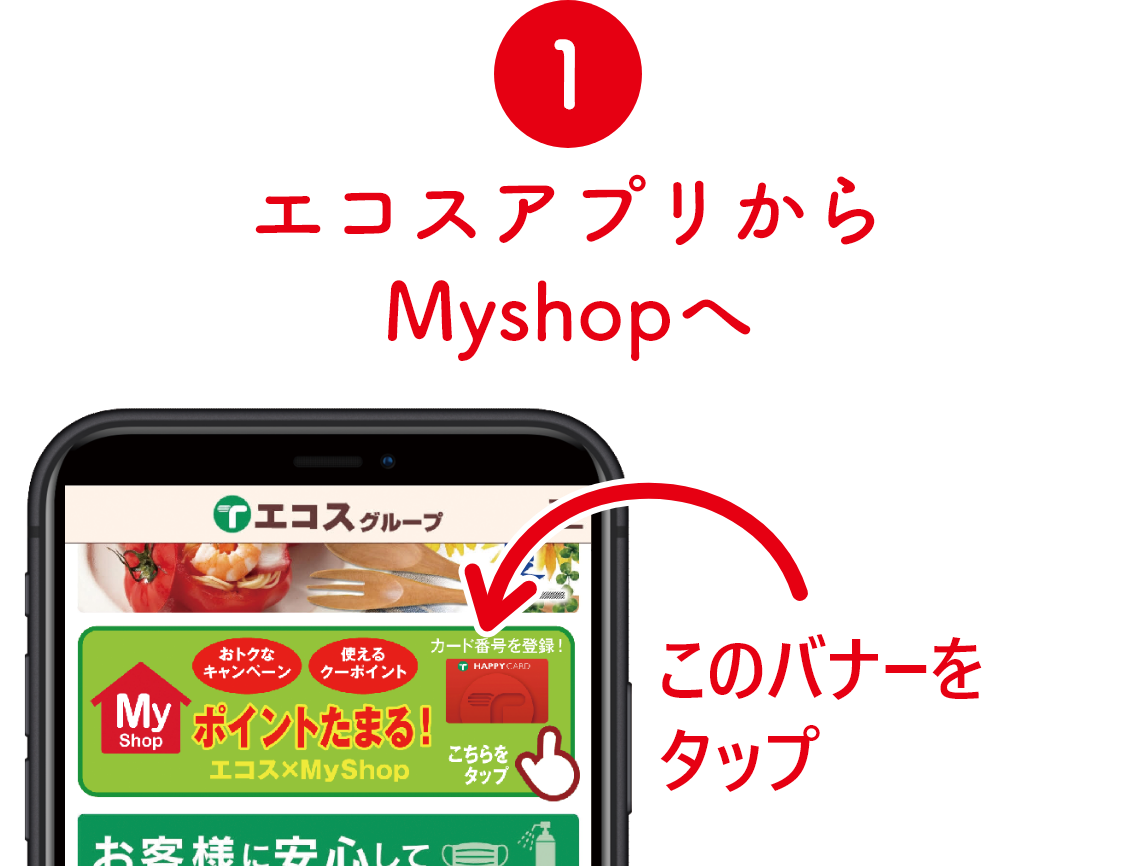 step1　エコスアプリからMyshopへ